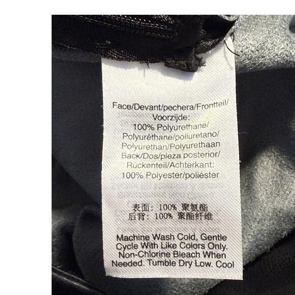 DKNY Women's Black Faux Leather Wide Leg Pants Size Large Side Zip NWOT - Picture 7 of 9